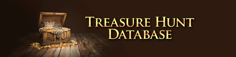 Graphic of a treasure chest with the words Treasure Hunt Database.